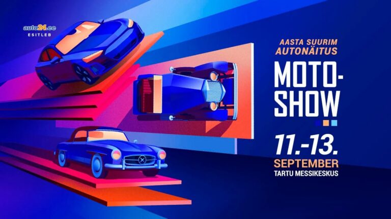 Moto-Show autonäituse plakat Tartu messikeskuses