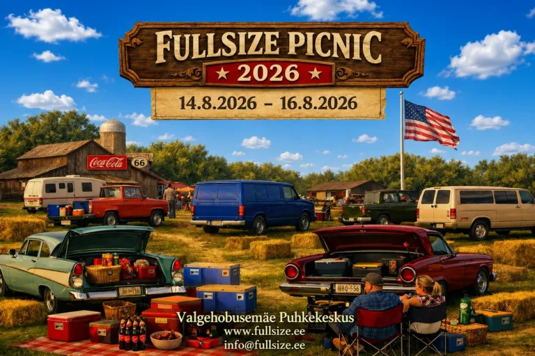 Fullsize Picnic 2026 ürituse plakat, 14.-16. august 2026 Valgehobusemäe Puhkekeskuses