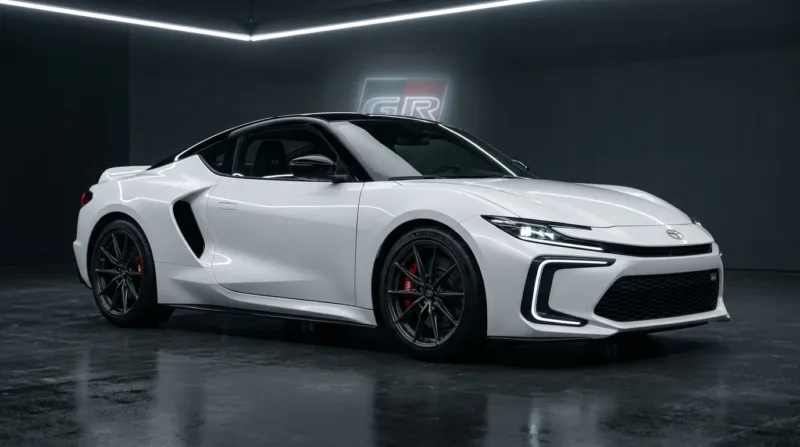 Toyota MR2 uue põlvkonna keskmootoriga ideeauto valges värvitoonis [AI illustratsioon]